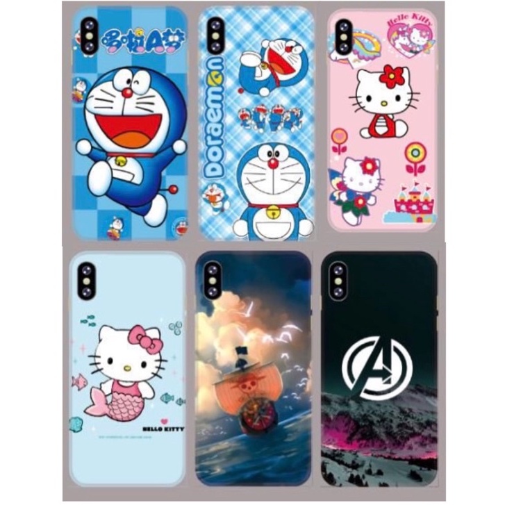 Softcase + Tempered Glass  case Casing Senada motif karakter Oppo A5s/A7/A12/A11k,A1k Realme 2 Pro/U1/U2,C2,5/C3/5i/5s,C15 Vivo Y11/Y12/Y15/Y17,Redmi 9/Prime,9A 9i HCTG 01 02 06 07 08 09