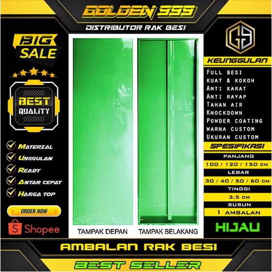 Ambalan rak besi siku lubang I 60x120 cm I rak susun I rak dapur I rak gudang I rak buku I Harga per