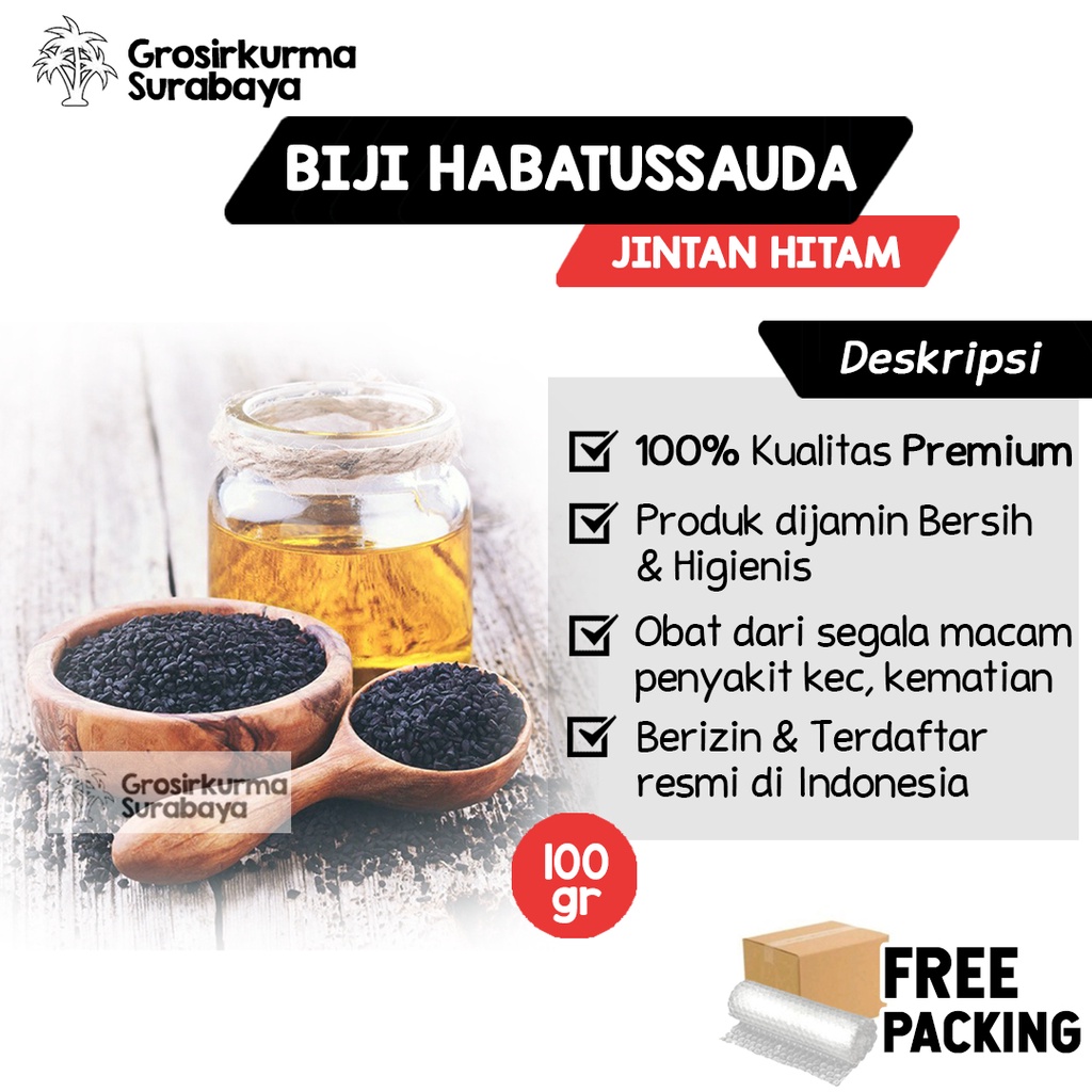 PROMO Biji Habatussauda Arab 100Gr Jintan Hitam Premium Asli Timur Tengah Suplemen MPASI Booster Ibu