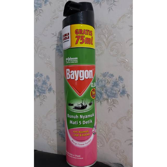  Baygon  Anti  Nyamuk  600ml 75ml Wangi Flower Garden 