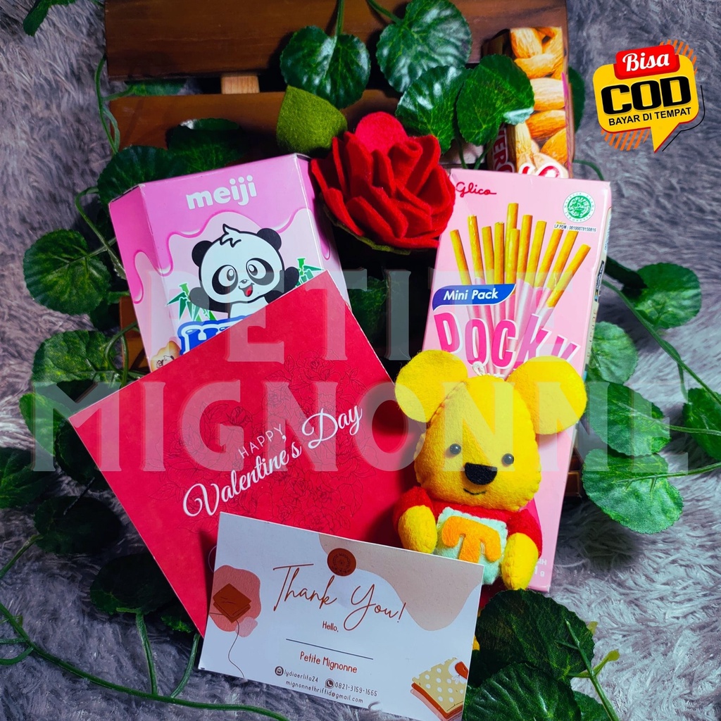 

(5 IN 1) HAMPERS VALENTINE MURAH / PAKET VALENTINE/HAMPERS COKLAT/PAKET COKLAT DAN SNACK Hampers Valentine/Hadiah Valentine, Ultah, Ulang Tahun, Wisuda/Hampers Coklat Boneka/ Snack Wanita, Pacar, Teman