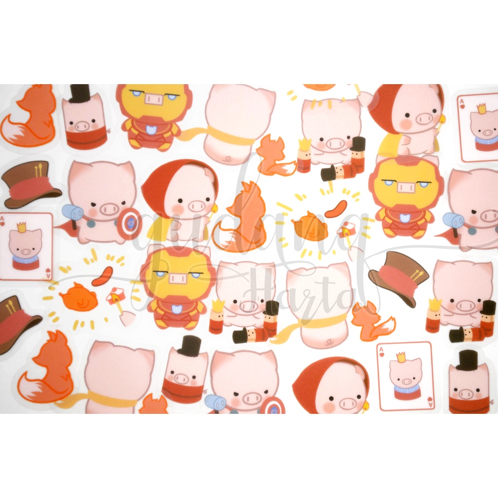 Stiker Pet Babi Imut Sticker Cute Pig Simple Scrapbook DIY GH 303836