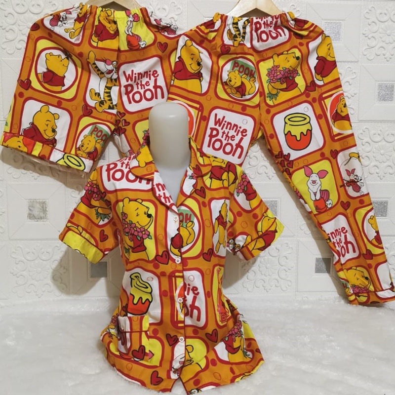 PIYAMA SET 3IN1 SIZE L/2022-29 / PHO KOTAK /BAJU TIDUR DEWASA/READY STOCK