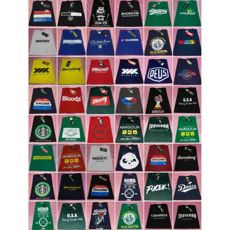 12 Pcs KAOS DISTRO MURAH /  LUSINAN / KAOS PRIA / RANDOM / KAOS TERLARIS