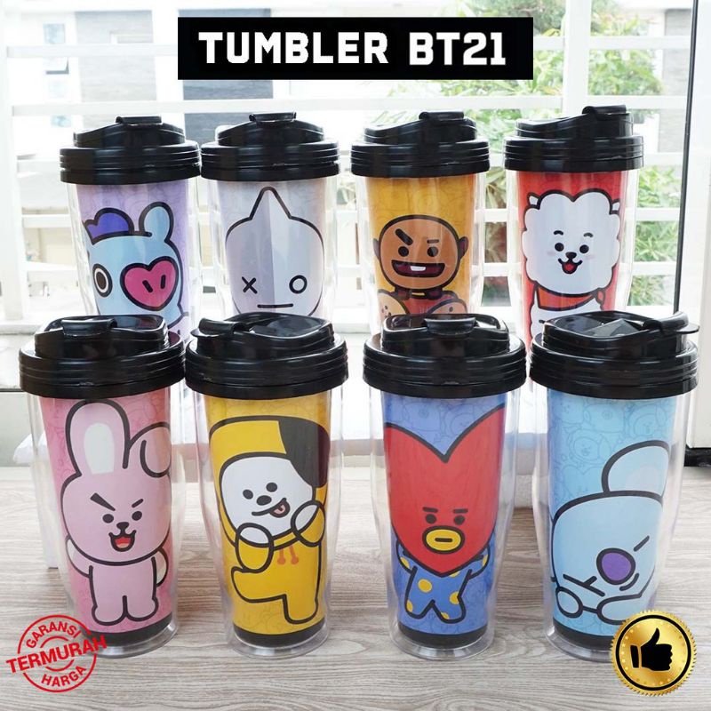 TUMBLER (Botol Minum) BT21/ BTS / Kpop versi ke-3 / SOUVENIR BOTOL MINUM BTS