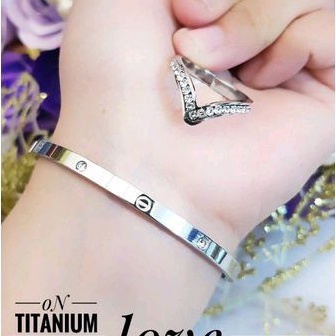 Titanium Set Perhiasan Wanita Silver 179222