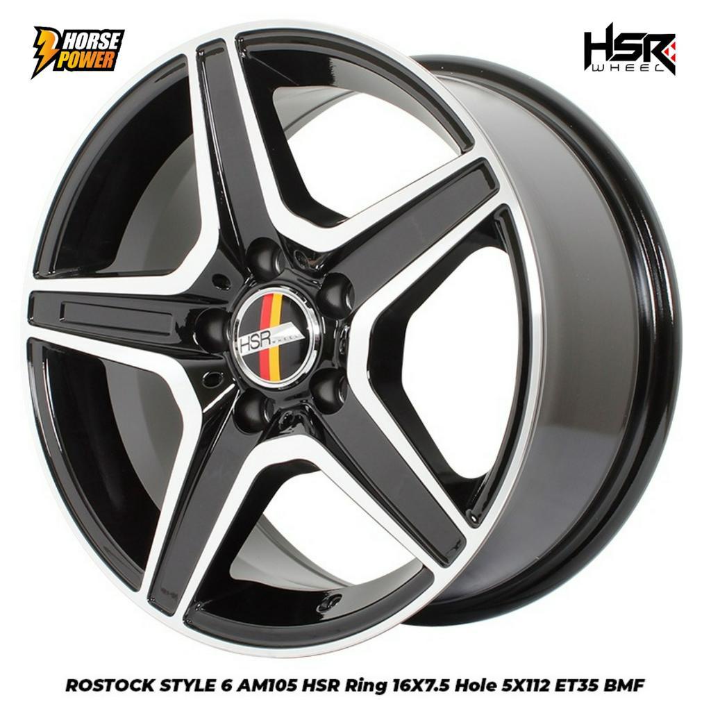 R16 VELG MOBIL RACING - HSR ROSTOCK STYLE 6 - RING 16 HSR WHEEL - LEBAR 7 INCH - ROSTOCK SERIES