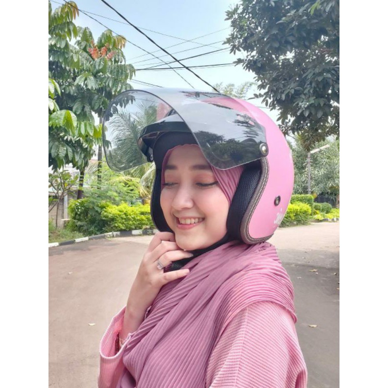 Helm Bogo Dewasa SNI Full Leher Retro Classic Pria Wanita