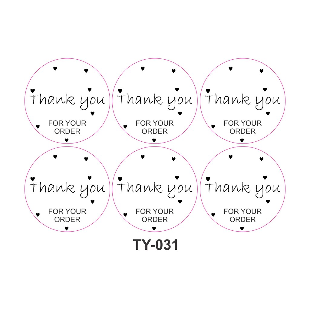 

Sticker THANK YOU (TY-031) label Toko Olshop Packaging print & cut (1 SET ISI 100 PCS)