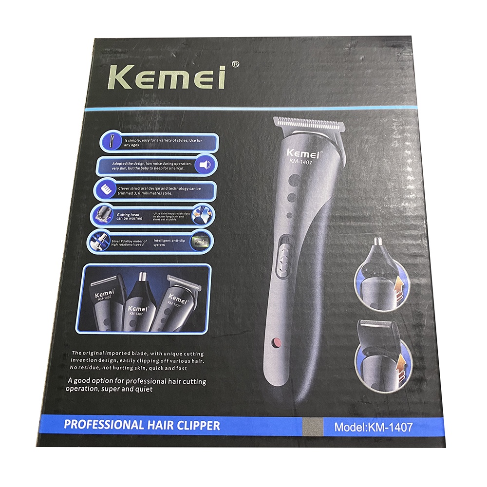 Kemei KM-1407 Alat Cukur Elektrik Hair Trimmer Portable Rechargeable