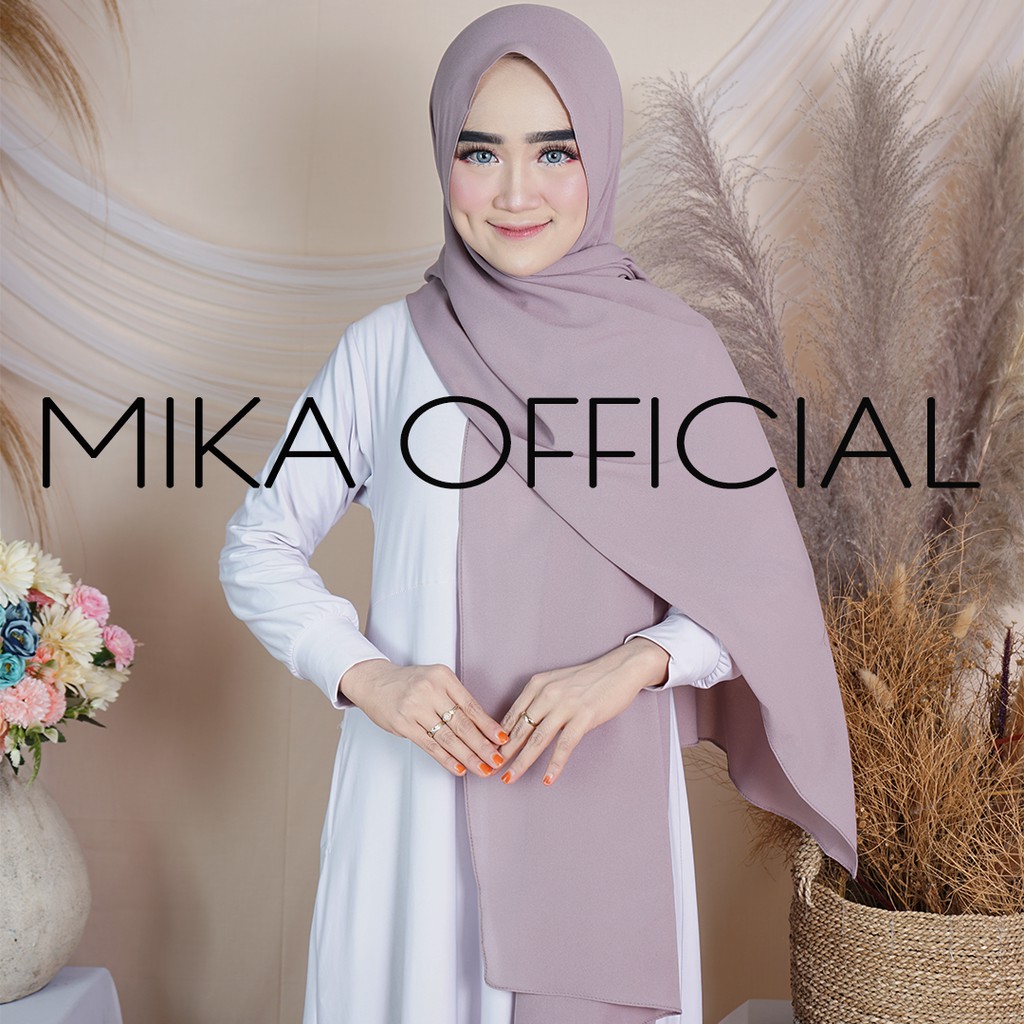 PASHMINA DIAMOND ||  PASHMIN NON TALI/TANPA TALI  POLOS DIAMOND PREMIUM QUALITY-SMOKE