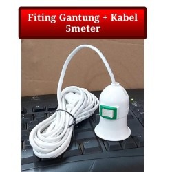 Fiting Gantung Kabel 5 Meter 5m Saklar On/Off ( Tahan Panas)