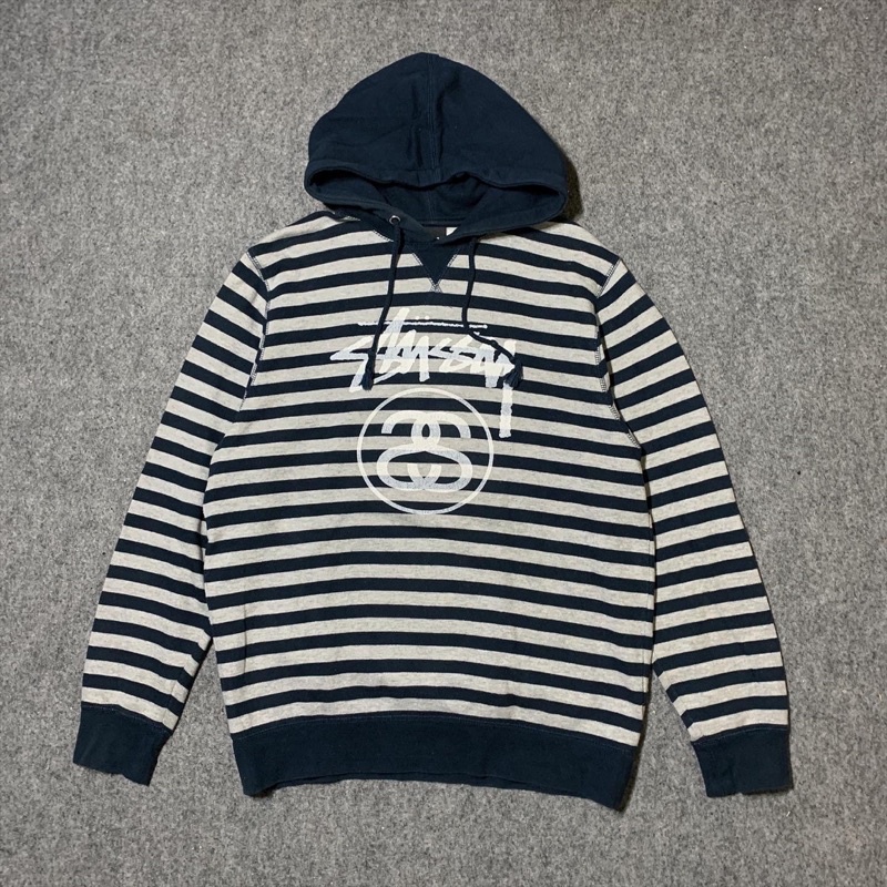 sweater Hoodie stussy strip big logo second original not crewneck jaket