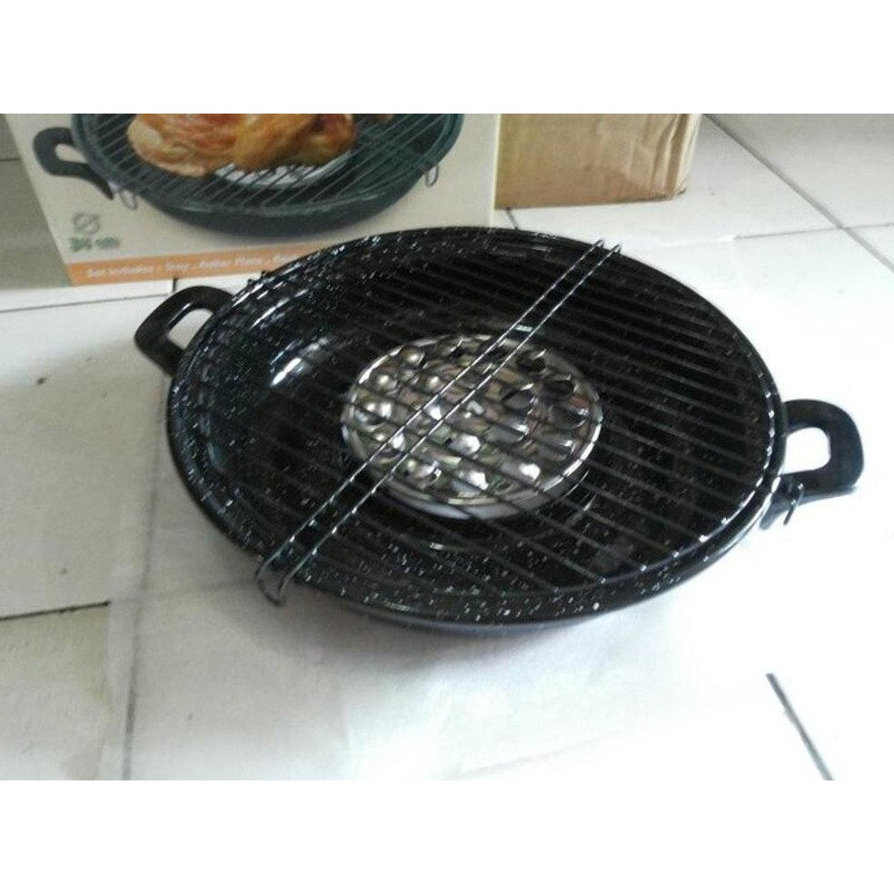 Hot Sale Sale Maspion Original Bakaran Panggangan Putar Ikan Sosis Magic Roaster 34 Cm Sate Ayam