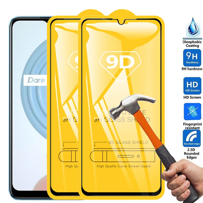 2pcs Pelindung Layar Tempered Glass 9D Cover Realme C25 C17 C15 C12 C11 C3 5i 6i 7i 3 5 6 7 8 Pro XT