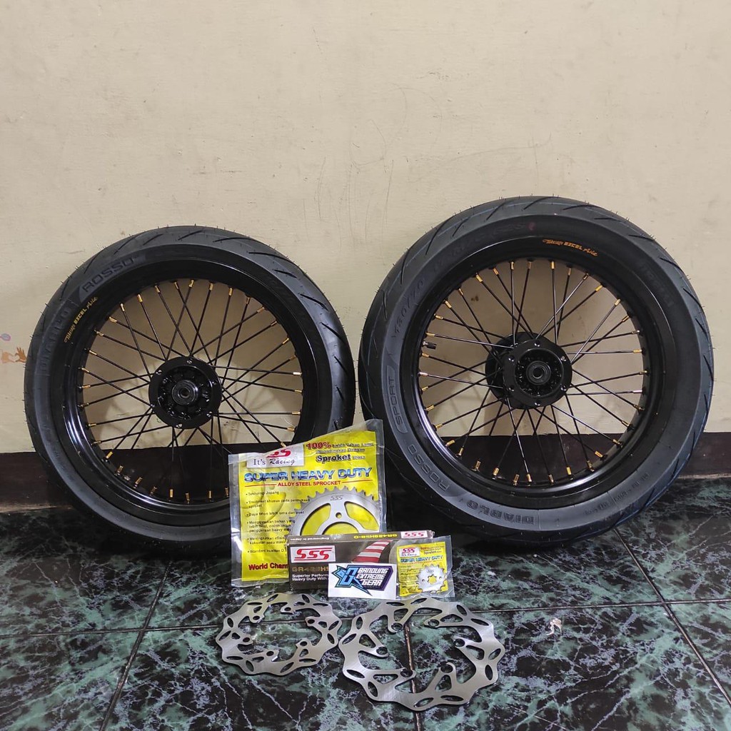 BANSET KAWASAKI KLX DTRACKER RING VELG 17 SUPERMOTO TK EXCELL PAKET SUPERMOTO KOMPLIT