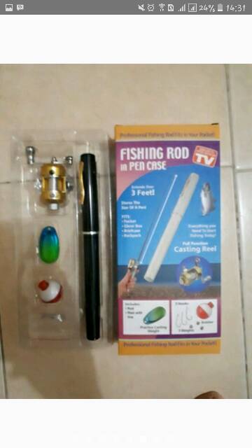 Alat Pancing Pena Alat Pancing Pena Pen Fishing Rod Set Reel + Joran