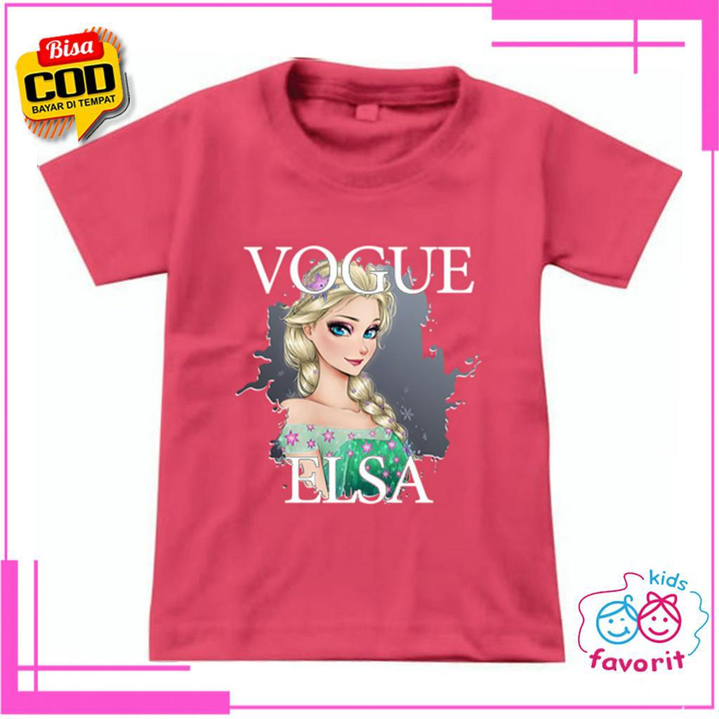 KAOS ANAK PEREMPUAN LENGAN PENDEK MOTIF FROZEN