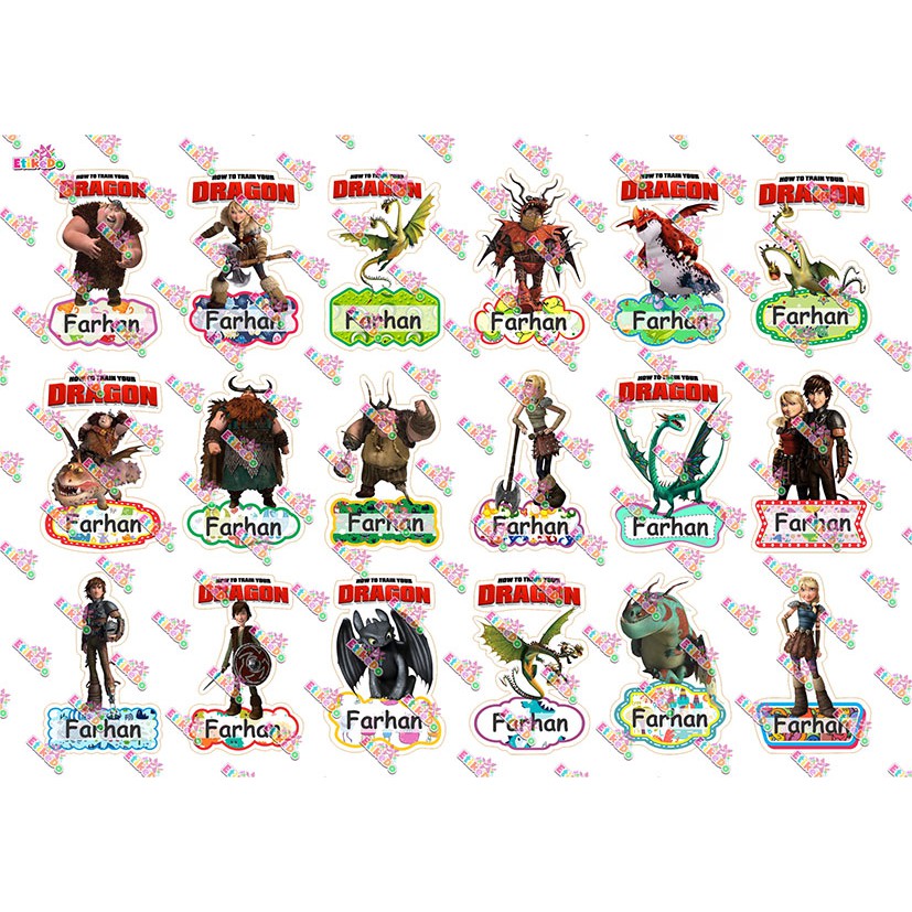 

LABEL NAMA HOW TO TRAIN YOUR DRAGON 72 STIKER-WATERPROOF-1 Nama HT1M1