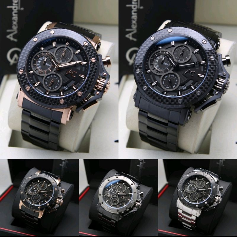 Alexandre Christie Pria AC 9205 / AC9205 / 9205 Rosegold Black Garansi Resmi 1Tahun ORIGINAL