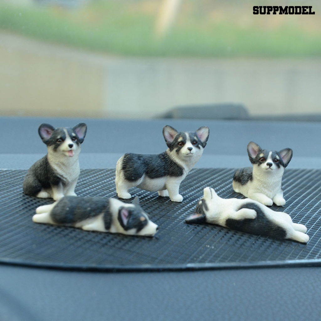 Suppmodel Miniatur Anjing Corgi Untuk Dekorasi Taman / Kantor DIY