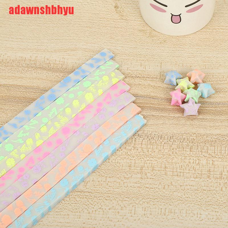 210pcs Kertas Strip Origami Lipat Luminous Bentuk Bintang/Pita