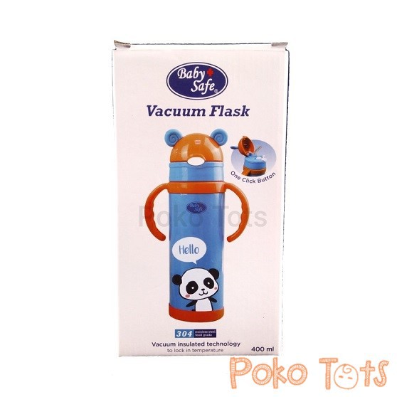 Baby Safe Vacuum Flask Straw 400ml Thermos Botol Minum Sedotan Anak