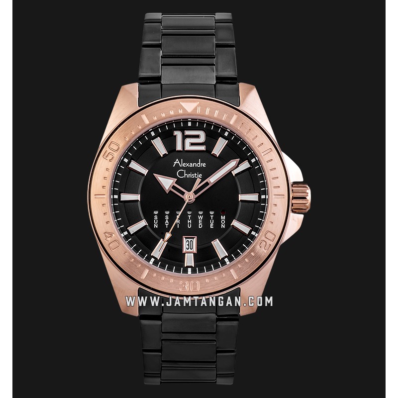 Alexandre Christie AC 6534 ME BBRBA Men Black Dial Black Stainless Steel Strap