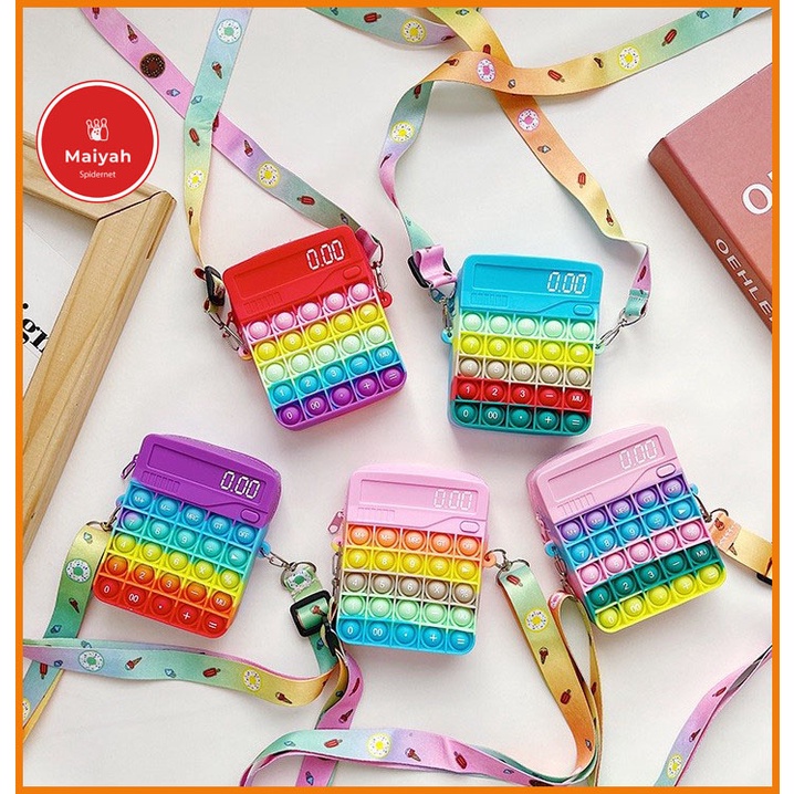 Tas Selempang slempang Dompet mini Anak Wanita Pop it Popit Calculator bag popid id Berkualitas