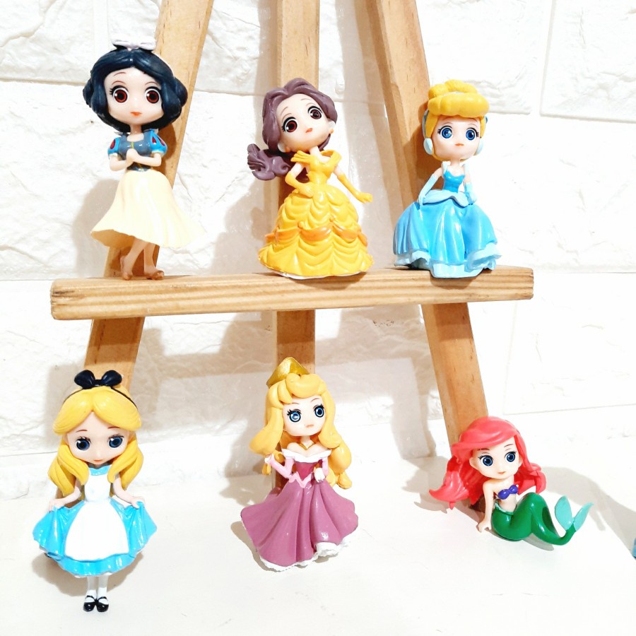 Disney Princess set 8 koleksi Figure Set Birthday Cake Topper Murah