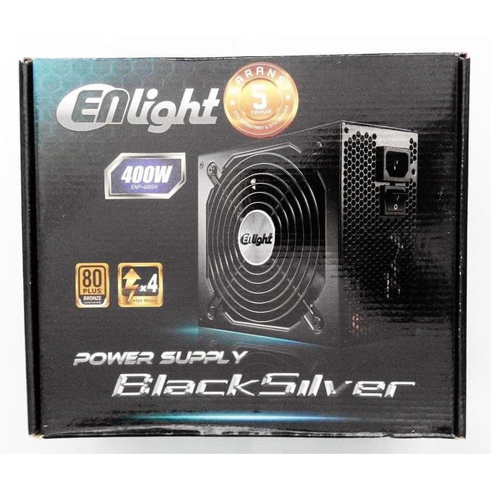 Power Supply Enlight 400 Watt Black Silver