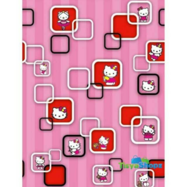 Wallpaper Hello Kitty Pink 3 dimensi 45 cm x 9 meter