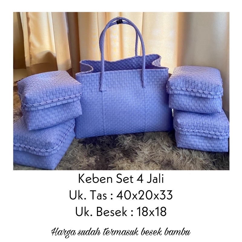 Jual Tas Keben Set 2 & 4 / Tas Anyaman Set Keben / Tas Keben Bali