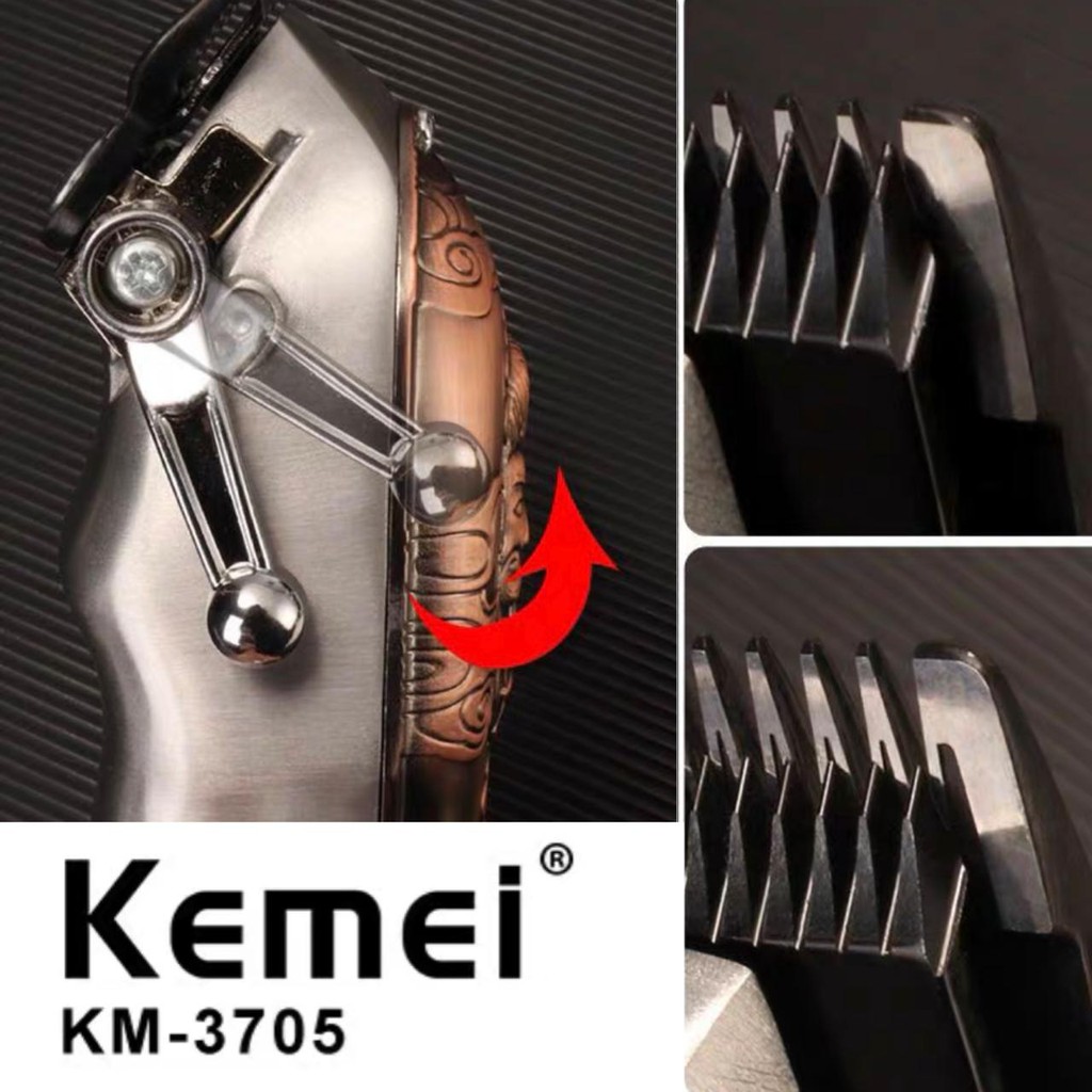 Kemei KM 3705 Alat Cukur Rambut Hair Clipper Electric Cordless RPM Digital Mesin Cukuran KM-3705