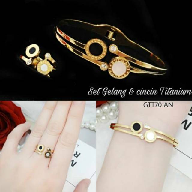 Set Titanium Gelang dan Cincin