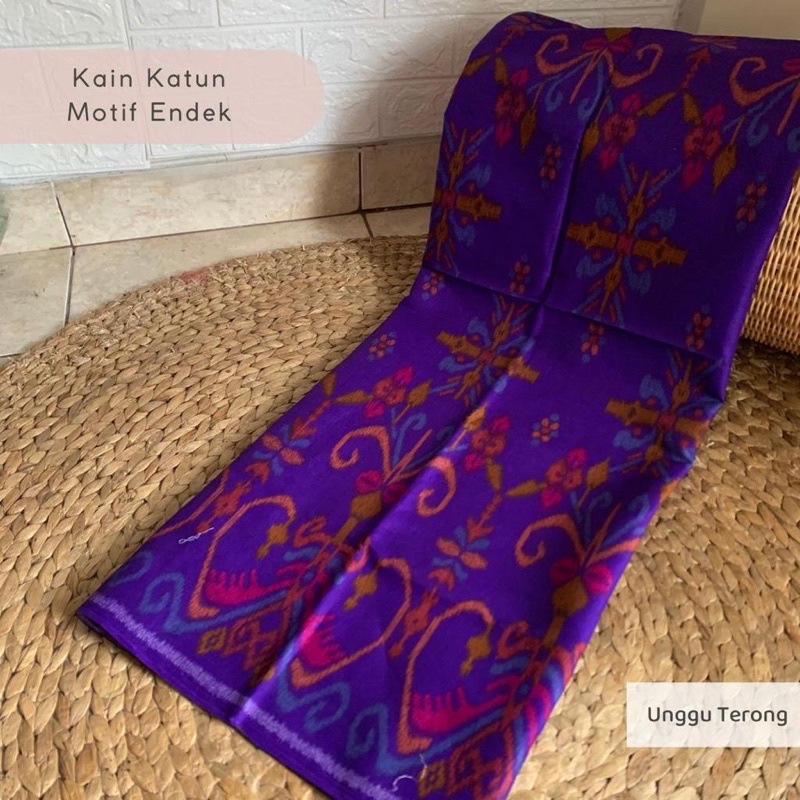 Kamen lembaran katun motif endek