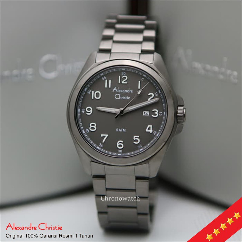 Jam Tangan Alexandre Christie Pria AC 6540 Grey Original / Jam Alexander 6540 Murah Classic