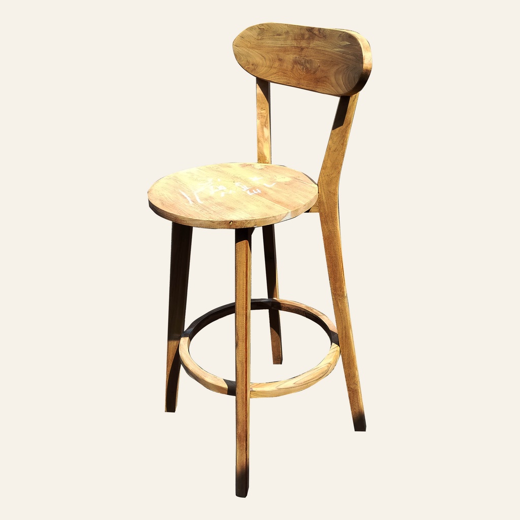 READY STOK Kursi Bar Tinggi / Kursi Kafe Kayu Jati Custom / Stool Bar