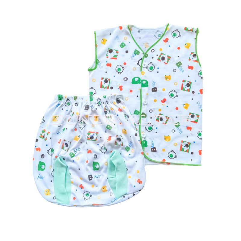 Baju Bayi Motif Setelan Pendek Panjang Kutung Shaqueen / Zahdan Baby SNI 0-3 bulan