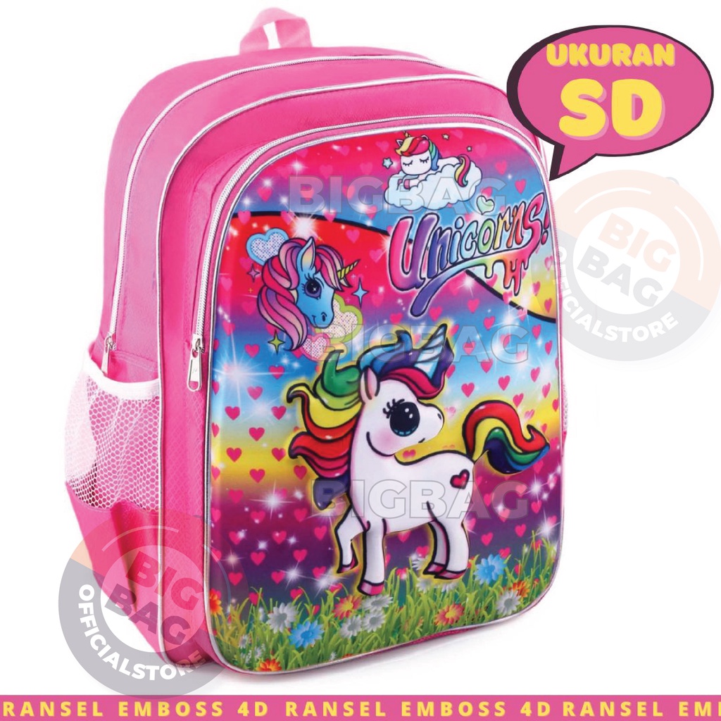 RTM - Tas Ransel Anak Perempuan Ransel UNICORN / BARBIE / FROZENRansel Timbul - BIG EMBOSS SPARKLE RAINBOW - School Bag Tas Sekolah Anak - Tas Anak Sekolah Tas Anak Kecil Tas Anak SD Tas Anak TK Promo Diskon Termurah Terlaris Terbaru Best Seller