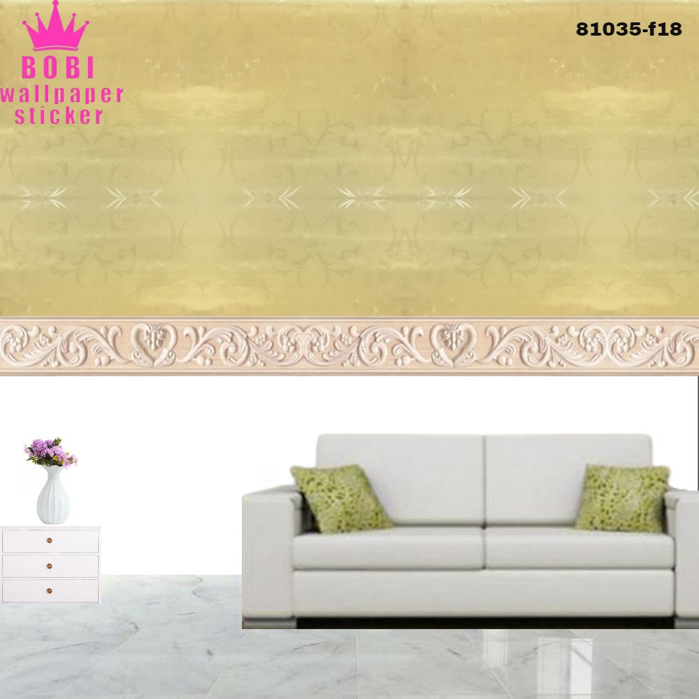 Wallpaper Sticker Samar Kuning 81035-F18 / Wallpaper New 2021 /  Uk.9mx45cm