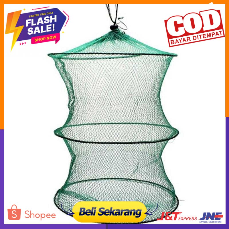 TONQUU Jaring Pancing Ikan Udang Fishing Net Foldable 2 Layers SCZ620