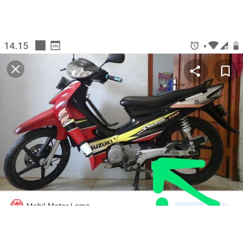 FOOT STEP KANAN ASSY SMASH 110 KUMPLIT KARET
