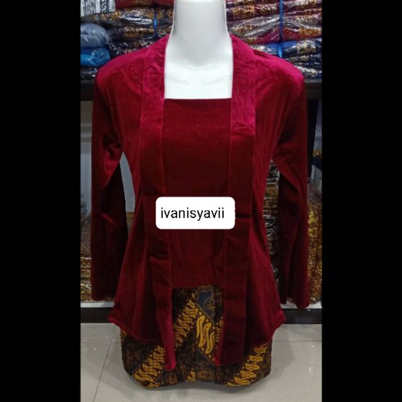 Kebaya Kutubaru / Kebaya Bludru Kutubaru (Size Lengkap)