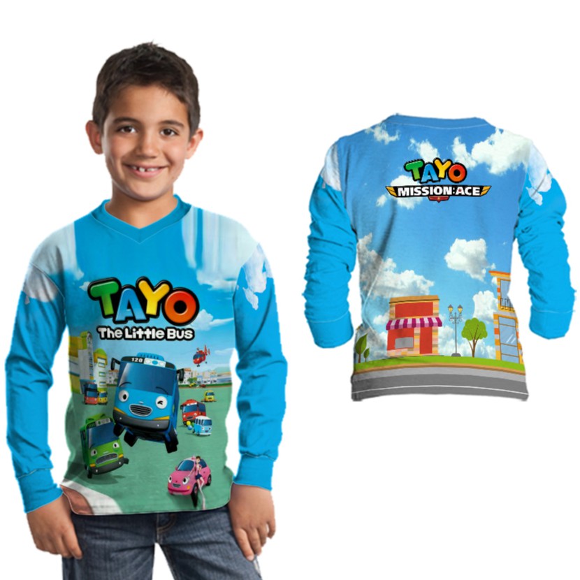 TAYO - Baju Jersey Kaos tayo anak laki - laki printing Free Name
