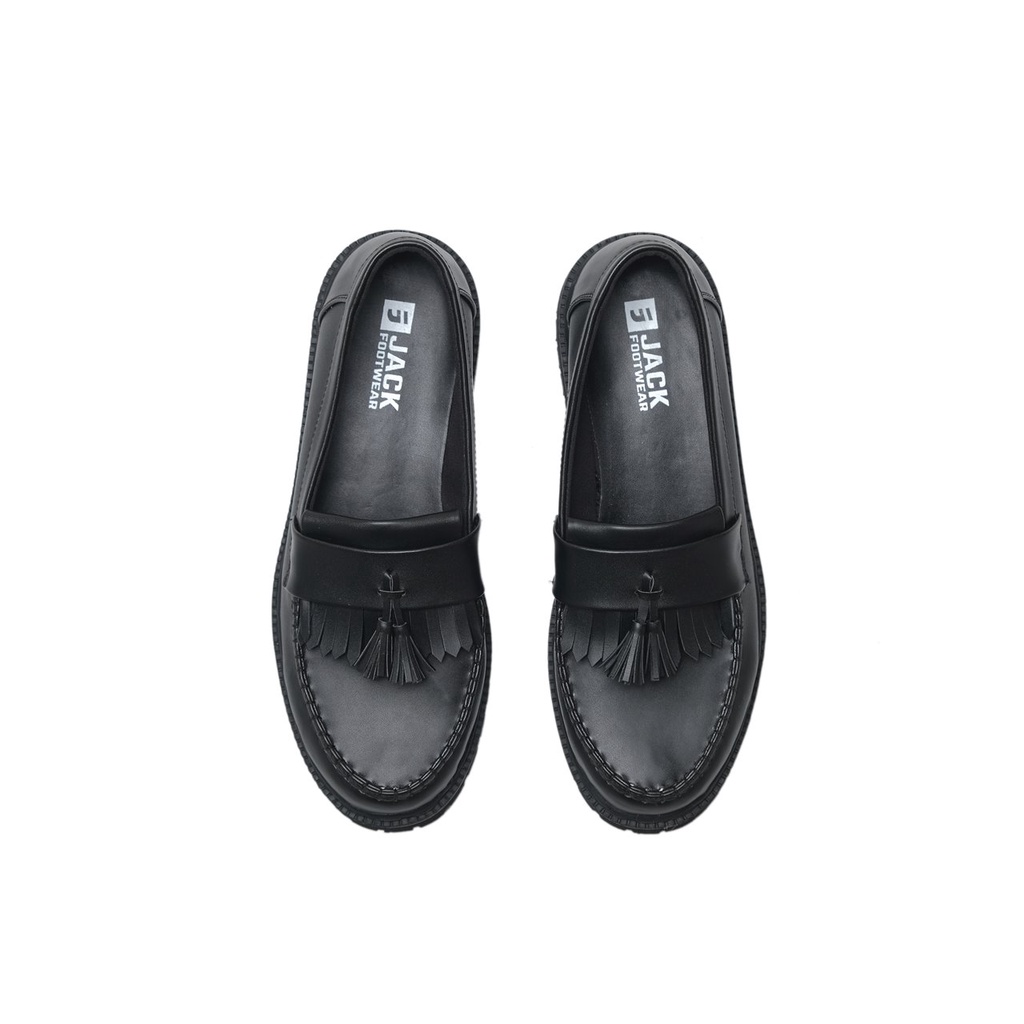 Jack footwear - Sepatu Loafers Pria Formal Ziggy Full Black | Sepatu Loafers | Sepatu Slip On