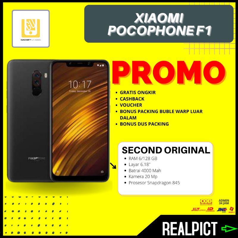 Handphone Bekas Second Murah Xiaomi PocoPhone F1 RAM 6/128 Original Ek Garansi Resmi IMEI Terdaftar