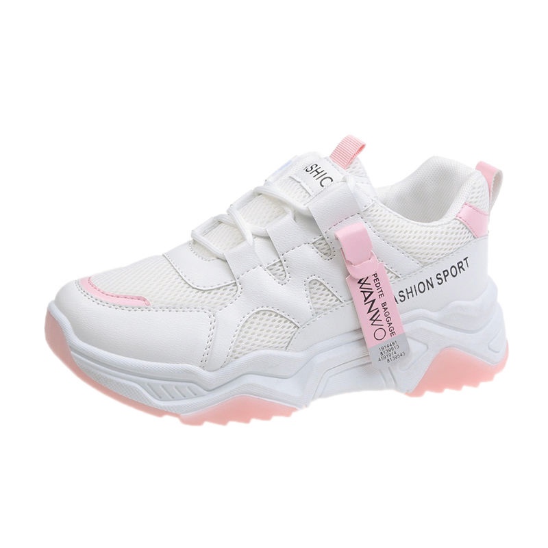 Sepatu Wanita Sneakers Tali Fashion Sport Korea Wanwoo 08 Spatu Snikers Wanwo Perempuan Cewe Cewek Shoes FSH151 Cladiva-PINK (FSHN SPORT)
