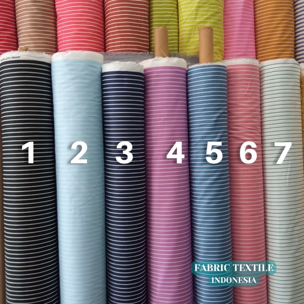 KAIN KATUN JEPANG MOTIF TOKAI SENKO / JAPAN DESIGN / KAIN MOTIF SALUR DASAR WARNA / KAIN KATUN JEPAN