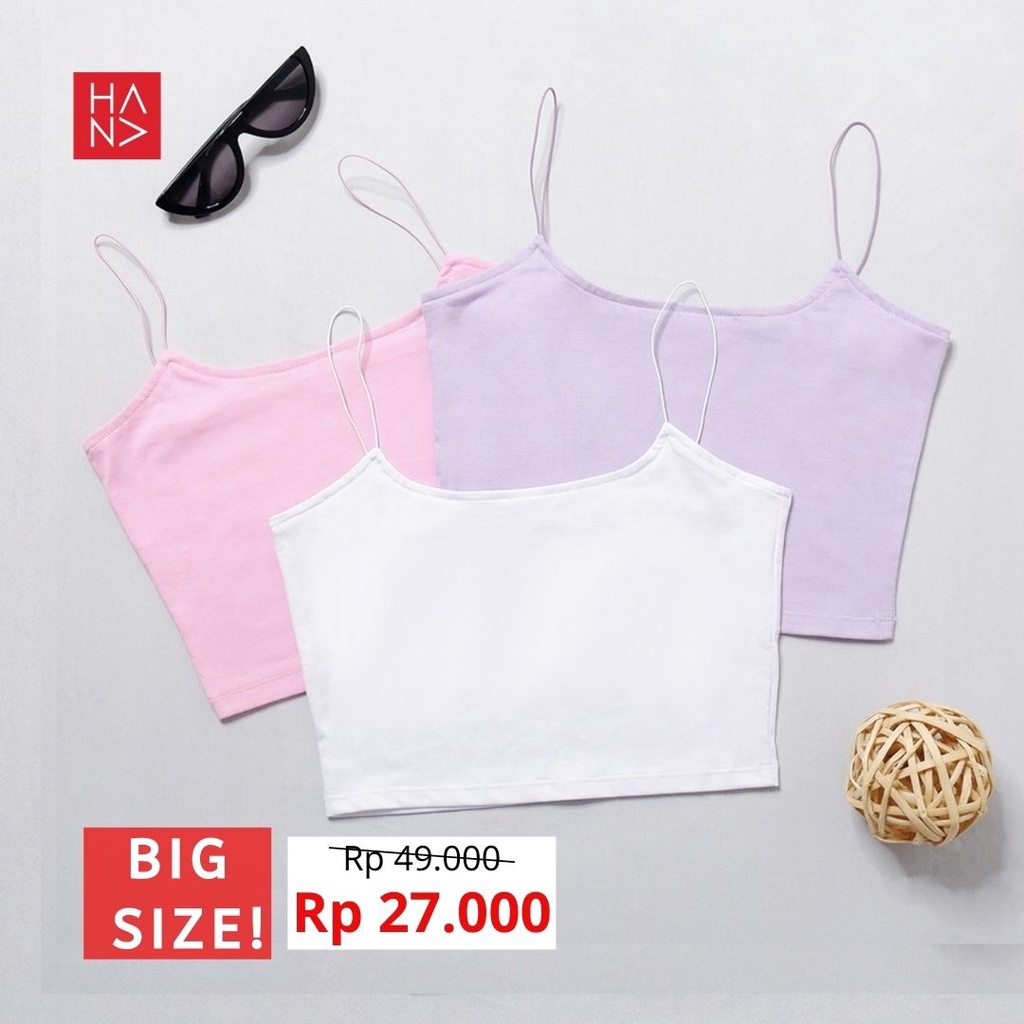 [BIG SIZE] HanaFashion JKT - Kendall Crop Tank Top Wanita Tank Top Crop Big Size - TT114